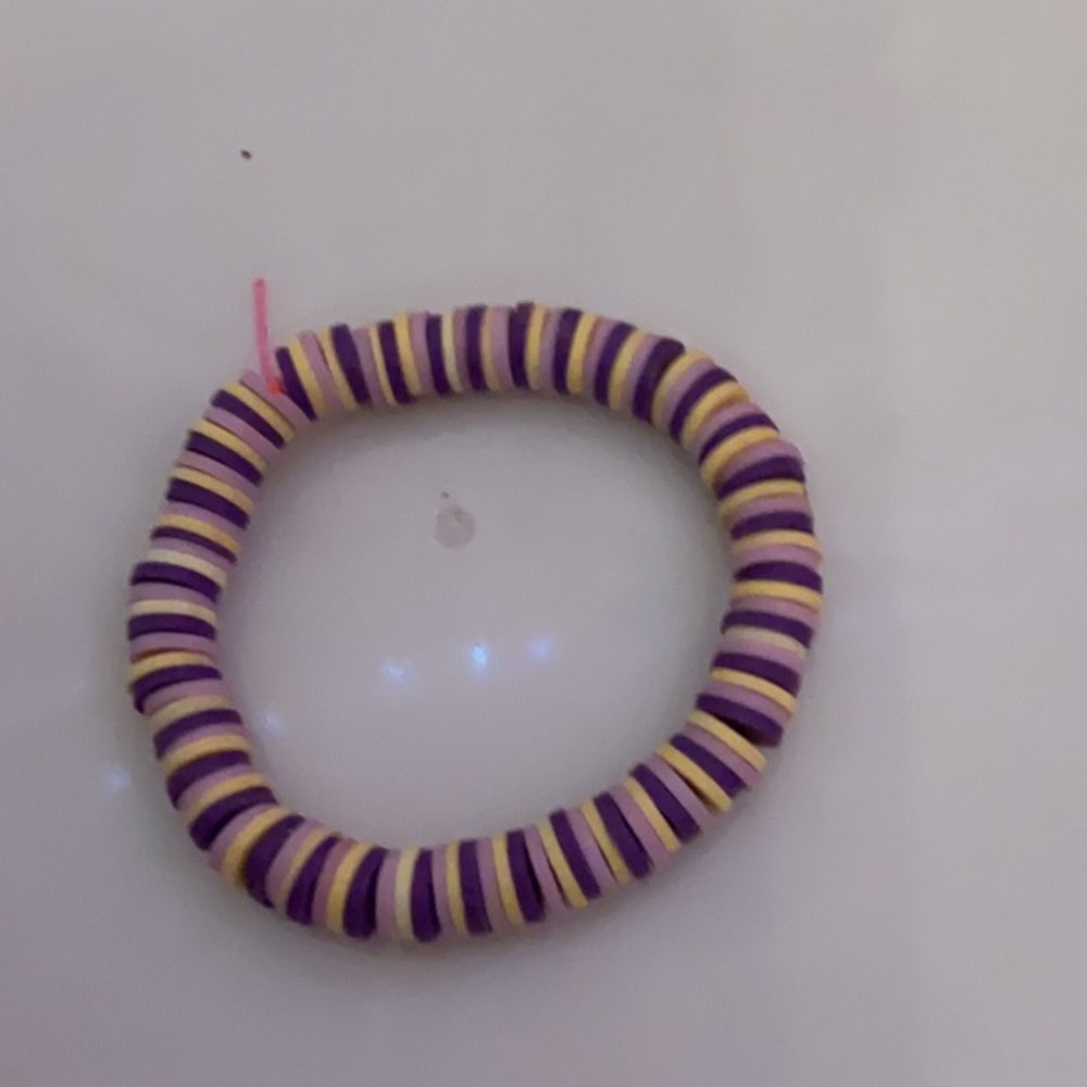 Purple and Yellow Beaded Bracelet